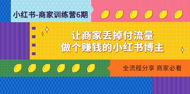 小红书-商家训练营12期：让商家丢掉付流量